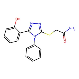 2-{[5-(2-hydroxyphenyl)-4-phenyl-4H-1,2,4-triazol-3-yl]sulfanyl}acetamide structure