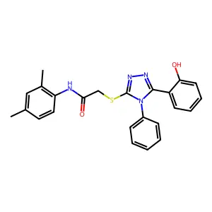 N-(2,4-dimethylphenyl)-2-{[5-(2-hydroxyphenyl)-4-phenyl-4H-1,2,4-triazol-3-yl]sulfanyl}acetamide structure