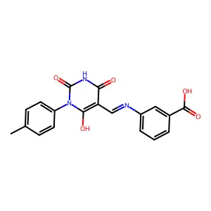 3-[[1-(4-methylphenyl)-2,4,6-trioxo-1,3-diazinan-5-ylidene]methylamino]benzoic Acid structure