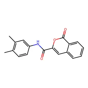 N-(3,4-dimethylphenyl)-1-oxo-1H-isochromene-3-carboxamide structure
