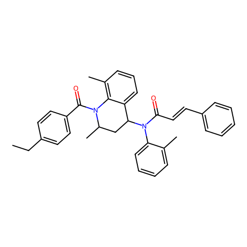 (2E)-N-{1-[(4-ethylphenyl)carbonyl]-2,8-dimethyl-1,2,3,4-tetrahydroquinolin-4-yl}-N-(2-methylphenyl)-3-phenylprop-2-enamide structure