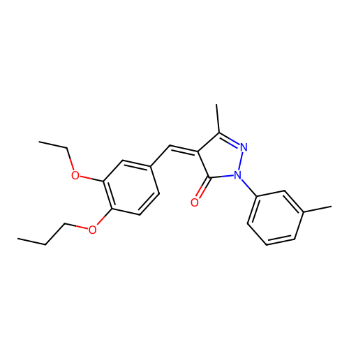 (4Z)-4-[(3-ethoxy-4-propoxyphenyl)methylidene]-5-methyl-2-(3-methylphenyl)pyrazol-3-one structure