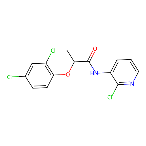 N-(2-chloropyridin-3-yl)-2-(2,4-dichlorophenoxy)propanamide structure