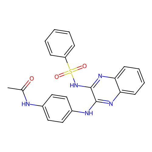 N-[4-(3-Benzenesulfonylamino-quinoxalin-2-ylamino)-phenyl]-acetamide structure
