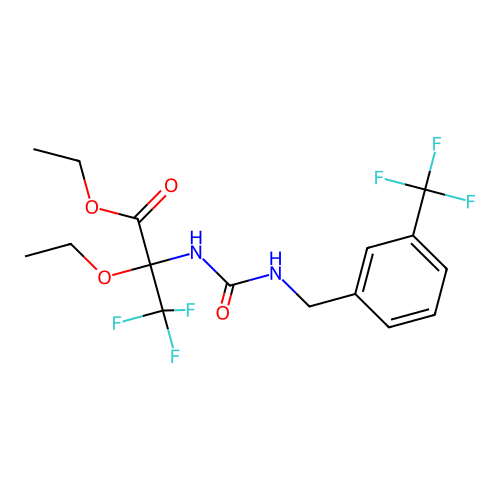 (S)-ethyl 2-ethoxy-3,3,3-trifluoro-2-(3-(3-(trifluoromethyl)benzyl)ureido)propanoate structure