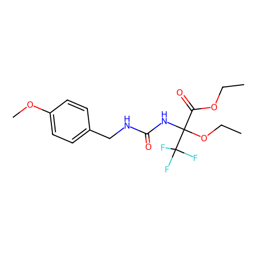 ethyl 2-ethoxy-3,3,3-trifluoro-N-[(4-methoxybenzyl)carbamoyl]alaninate structure