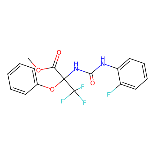 methyl 3,3,3-trifluoro-N-[(2-fluorophenyl)carbamoyl]-2-phenoxyalaninate structure