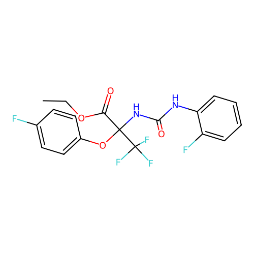 ethyl 3,3,3-trifluoro-2-(4-fluorophenoxy)-N-[(2-fluorophenyl)carbamoyl]alaninate structure