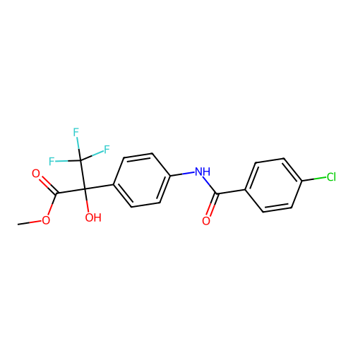 (R)-methyl 2-(4-(4-chlorobenzamido)phenyl)-3,3,3-trifluoro-2-hydroxypropanoate structure