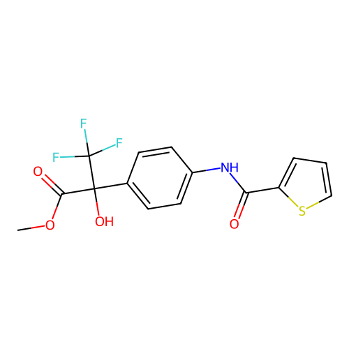 METHYL 3,3,3-TRIFLUORO-2-HYDROXY-2-[4-(THIOPHENE-2-AMIDO)PHENYL]PROPANOATE structure