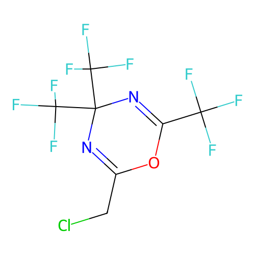 2-(chloromethyl)-4,4,6-tris(trifluoromethyl)-4H-1,3,5-oxadiazine structure