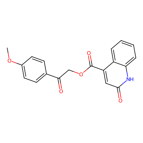 2-(4-Methoxyphenyl)-2-oxoethyl 2-hydroxyquinoline-4-carboxylate structure