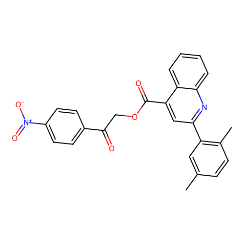 2-(4-Nitrophenyl)-2-oxoethyl 2-(2,5-dimethylphenyl)quinoline-4-carboxylate structure
