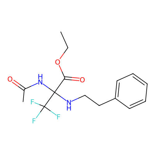 Ethyl 2-acetamido-3,3,3-trifluoro-2-(phenethylamino)propanoate structure