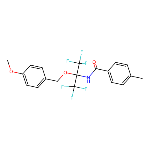N-(1,1,1,3,3,3-hexafluoro-2-((4-methoxybenzyl)oxy)propan-2-yl)-4-methylbenzamide structure