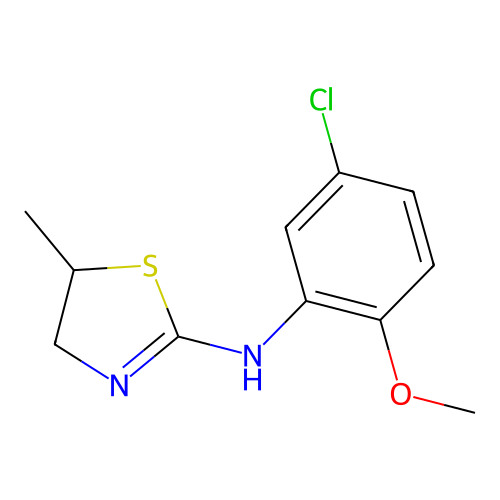 N-(5-chloro-2-methoxyphenyl)-5-methyl-4,5-dihydro-1,3-thiazol-2-amine structure