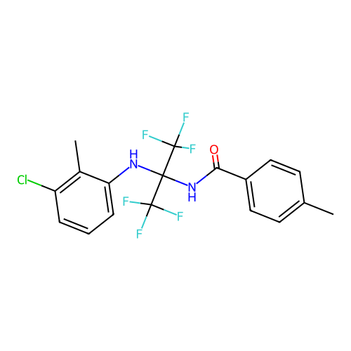N-[2-(3-chloro-2-methylanilino)-1,1,1,3,3,3-hexafluoropropan-2-yl]-4-methylbenzamide structure