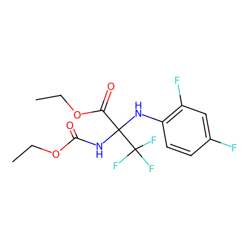 ethyl 2-[(2,4-difluorophenyl)amino]-N-(ethoxycarbonyl)-3,3,3-trifluoroalaninate structure
