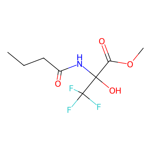 methyl N-butanoyl-3,3,3-trifluoro-2-hydroxyalaninate structure