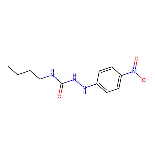 N-butyl-2-(4-nitrophenyl)hydrazinecarboxamide structure