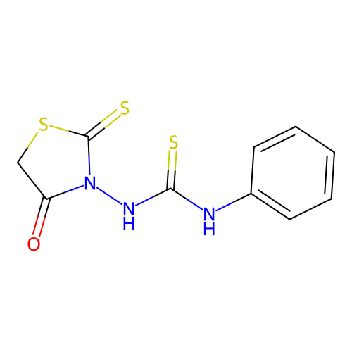 3-(3-phenylthioureido)rhodanine structure