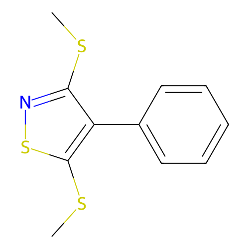 Isothiazole, 3,5-bis(methylthio)-4-phenyl- structure