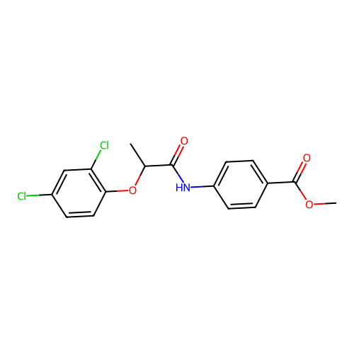 Methyl 4-{[2-(2,4-dichlorophenoxy)propanoyl]amino}benzoate structure