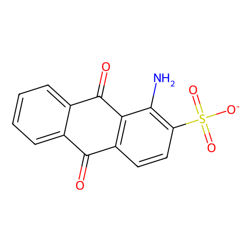 1-Amino-9,10-dioxoanthracene-2-sulfonate structure