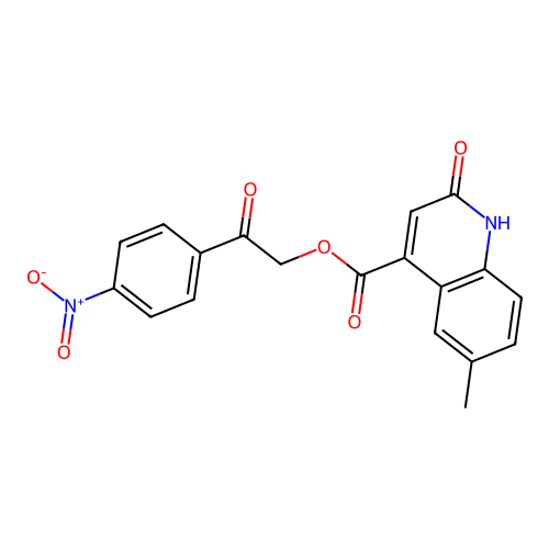 2-(4-Nitrophenyl)-2-oxoethyl 2-hydroxy-6-methylquinoline-4-carboxylate structure