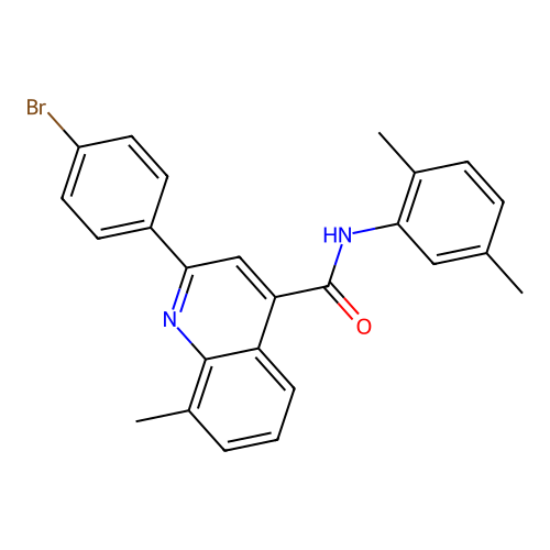 2-(4-bromophenyl)-N-(2,5-dimethylphenyl)-8-methylquinoline-4-carboxamide structure