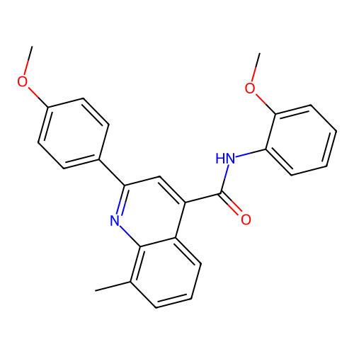 N-(2-methoxyphenyl)-2-(4-methoxyphenyl)-8-methylquinoline-4-carboxamide structure