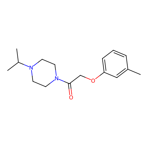1-Isopropyl-4-[(3-methylphenoxy)acetyl]piperazine structure