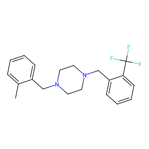 1-[(2-Methylphenyl)methyl]-4-[[2-(trifluoromethyl)phenyl]methyl]piperazine structure