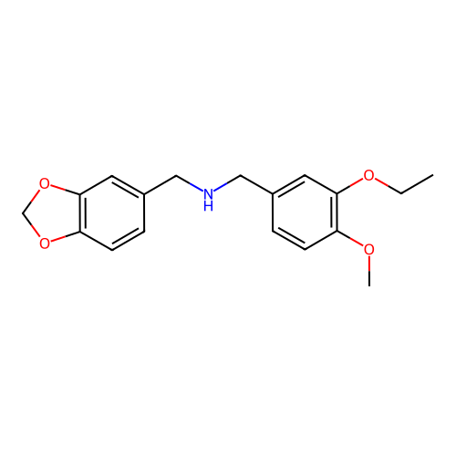 Benzo[1,3]dioxol-5-ylmethyl-(3-ethoxy-4-methoxy-benzyl)-amine structure