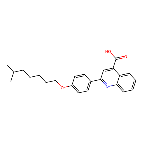 2-(4-((6-Methylheptyl)oxy)phenyl)quinoline-4-carboxylic acid structure