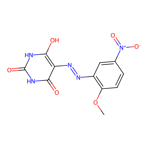 5-[(2-Methoxy-5-nitrophenyl)hydrazinylidene]-1,3-diazinane-2,4,6-trione structure