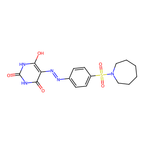 5-{[4-(1-azepanylsulfonyl)phenyl]hydrazono}-2,4,6(1H,3H,5H)-pyrimidinetrione structure