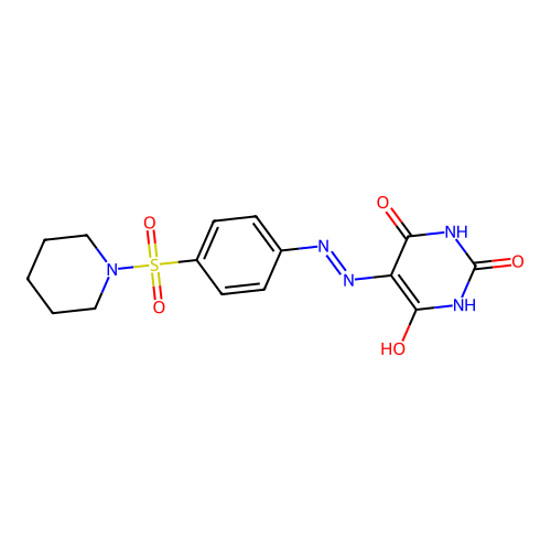 5-[(4-Piperidin-1-ylsulfonylphenyl)hydrazinylidene]-1,3-diazinane-2,4,6-trione structure