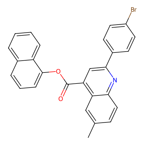 Naphthalen-1-yl 2-(4-bromophenyl)-6-methylquinoline-4-carboxylate structure