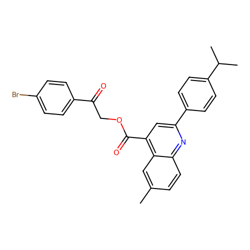 2-(4-bromophenyl)-2-oxoethyl 6-methyl-2-[4-(propan-2-yl)phenyl]quinoline-4-carboxylate structure
