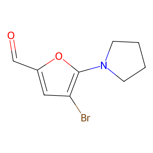 4-Bromo-5-(pyrrolidin-1-yl)furan-2-carbaldehyde structure