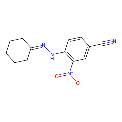 4-(2-Cyclohexylidenehydrazinyl)-3-nitrobenzonitrile structure