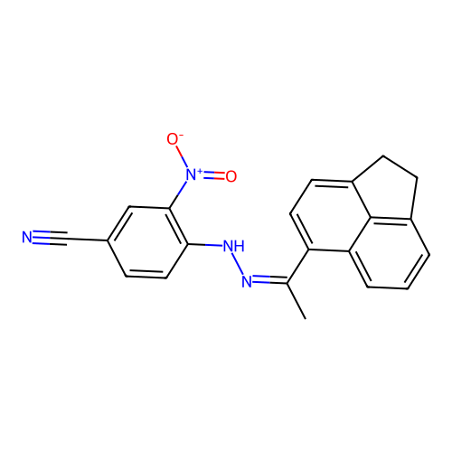 (Z)-4-(2-(1-(1,2-dihydroacenaphthylen-5-yl)ethylidene)hydrazinyl)-3-nitrobenzonitrile structure