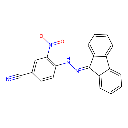 4-(2-(9H-fluoren-9-ylidene)hydrazinyl)-3-nitrobenzonitrile structure