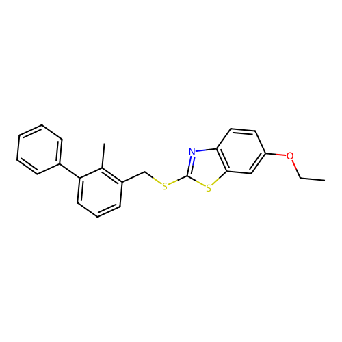 6-Ethoxy-2-{[(2-methylbiphenyl-3-yl)methyl]sulfanyl}-1,3-benzothiazole structure