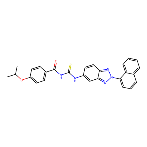 N-[(2-naphthalen-1-ylbenzotriazol-5-yl)carbamothioyl]-4-propan-2-yloxybenzamide structure