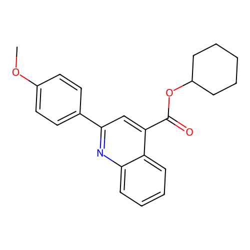 Cyclohexyl 2-(4-methoxyphenyl)quinoline-4-carboxylate structure