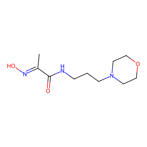 (2E)-2-(hydroxyimino)-N-[3-(morpholin-4-yl)propyl]propanamide structure