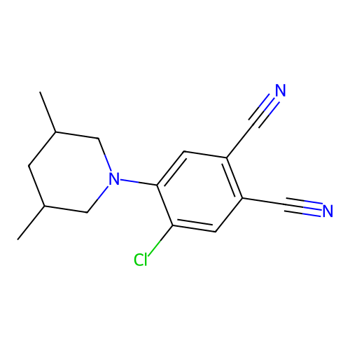 4-Chloro-5-(3,5-dimethyl-1-piperidinyl)phthalonitrile structure
