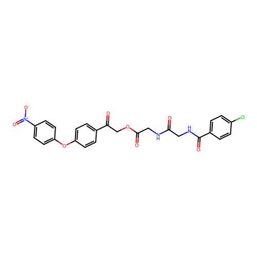 2-[4-(4-nitrophenoxy)phenyl]-2-oxoethyl N-[(4-chlorophenyl)carbonyl]glycylglycinate structure